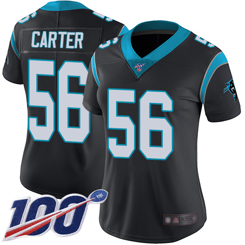 Carolina Panthers Limited Black Women Jermaine Carter Home Jersey NFL Football #56 100th Season Vapor Untouchable->women nfl jersey->Women Jersey